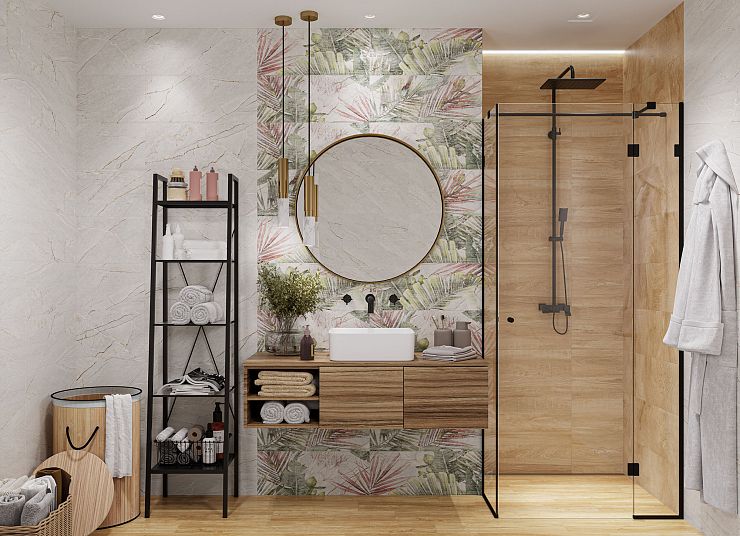 Global Tile, Керамика, 25x50, Матовая, Ботаника Aventura