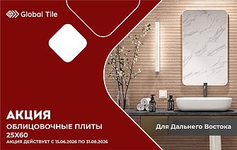Акция на облицовочные плиты 25х60 | Дальний Восток