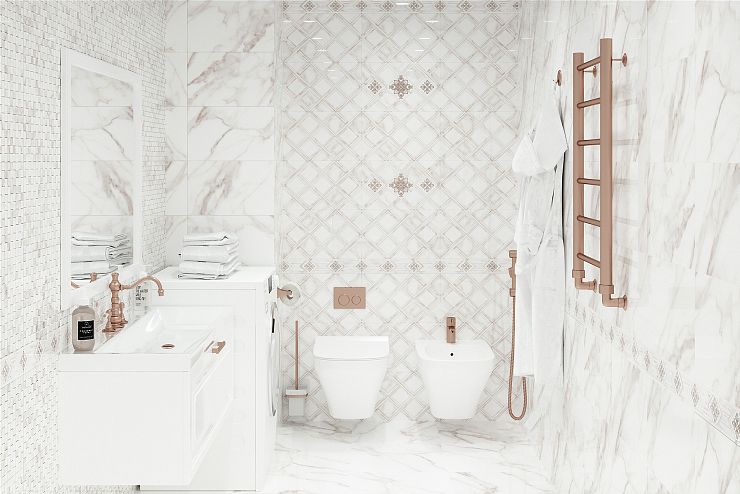 Global Tile, Керамика, 25x40, Глянцевая, Геометрия, Мрамор Calacatta Gold