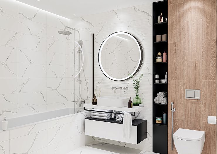 Global Tile, Керамика, 25x60, Глянцевая, Мрамор Arto