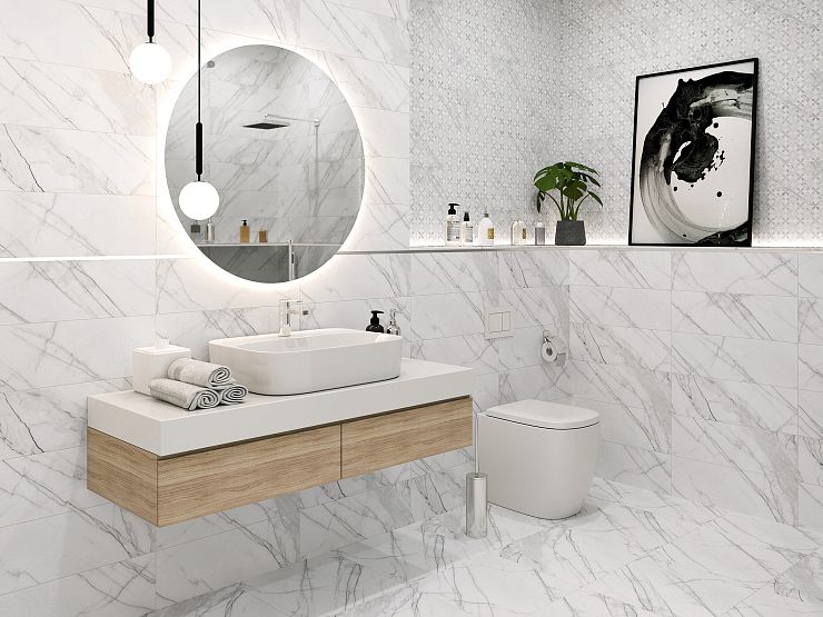 Global Tile, Керамика, 20x60, Матовая, Мрамор, Узоры Pulse орнамент