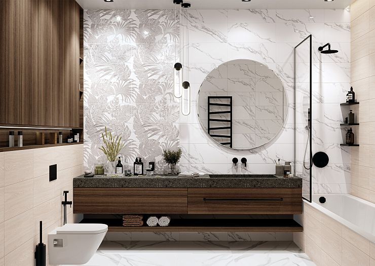Global Tile, Керамика, 25x60, Матовая, Мрамор Anima_GT