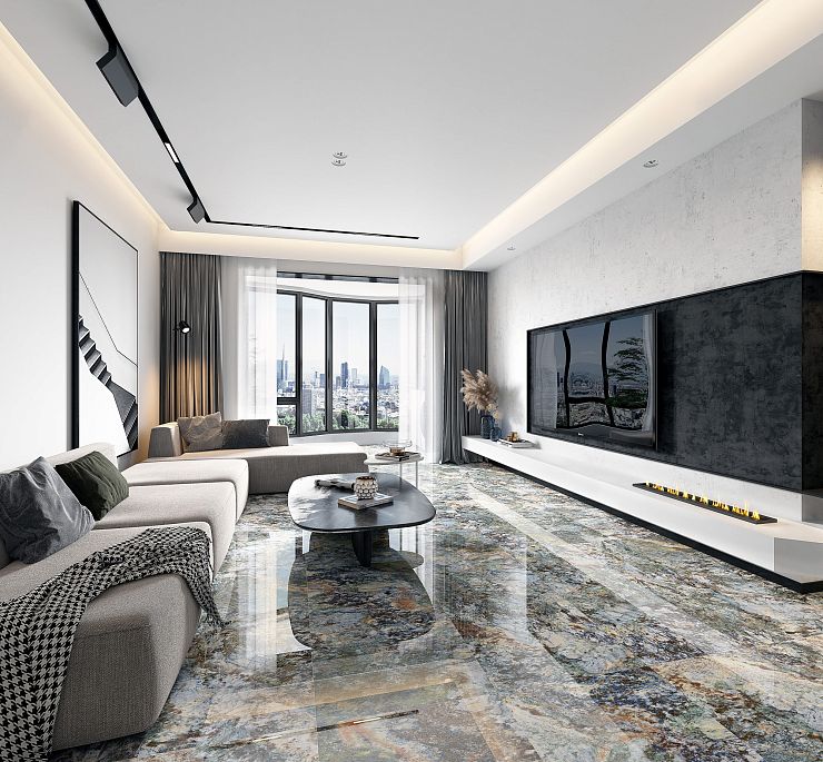 Global Tile, Блеск золота, Керамогранит, 60x120, Полированная, Мрамор Medusa