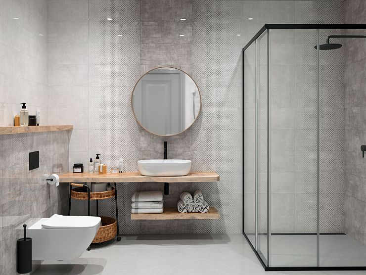 Global Tile, Керамика, 25x60, Глянцевая, Бетон Pulsar градиент