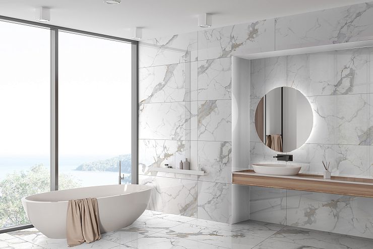 Global Tile, Керамогранит, 60x120, 60x60, 40x80, Полированная, Матовая, Мрамор Calacatta Imperial
