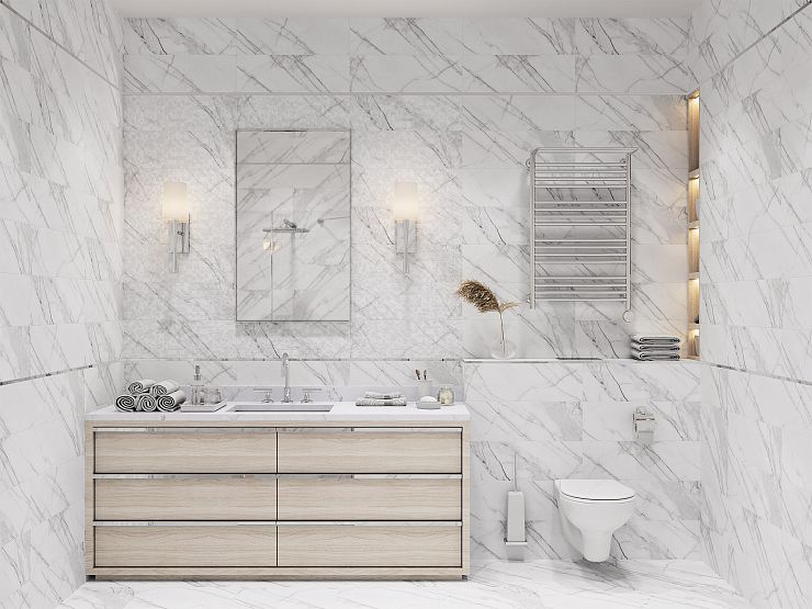 Global Tile, Керамика, 20x60, Матовая, Мозаика, Мрамор Pulse мозаика