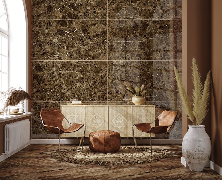 Global Tile, Суперполировка, Керамогранит, 60x120, Полированная, Мрамор Dark Emperador