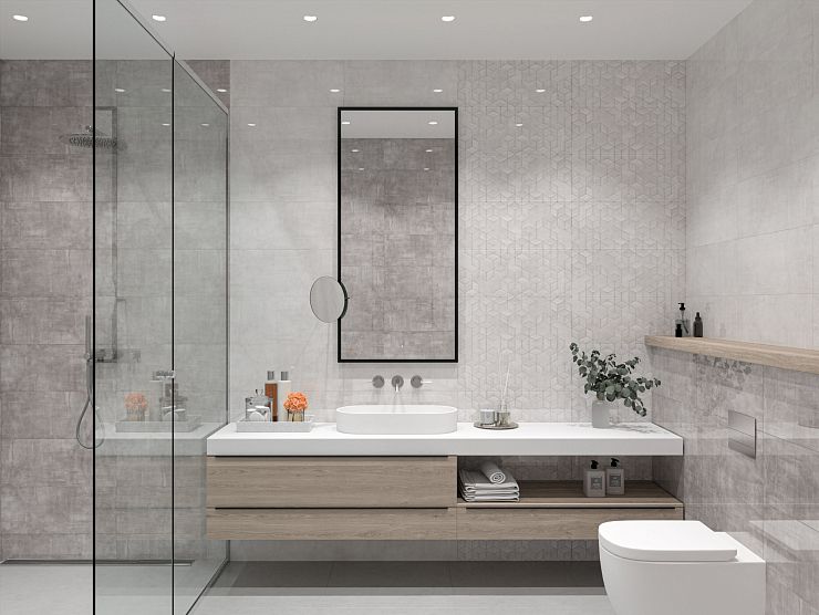 Global Tile, Керамика, 25x60, Глянцевая, Бетон Pulsar геометрия