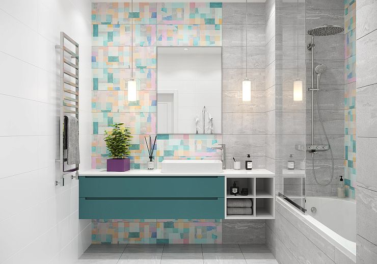 Global Tile, Керамика, 25х75, Матовая, Абстракция Detroit цвета